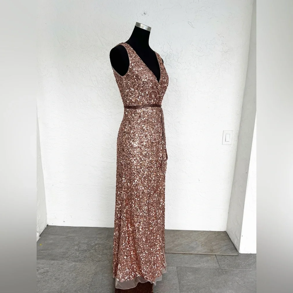 Mac Duggal Sequin Faux Wrap Gown 5539 Womens size 4 - Picture 6 of 10